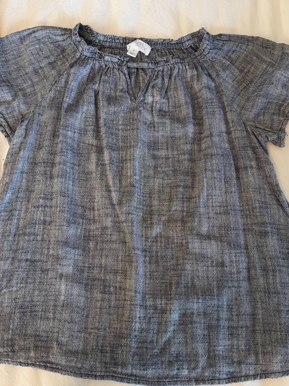 Morgan Taylor blue Short-Sleeve Peasant Top